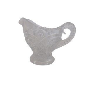 Vintage Crystal 3" x 3" Pitcher Handled Creamer Faceted